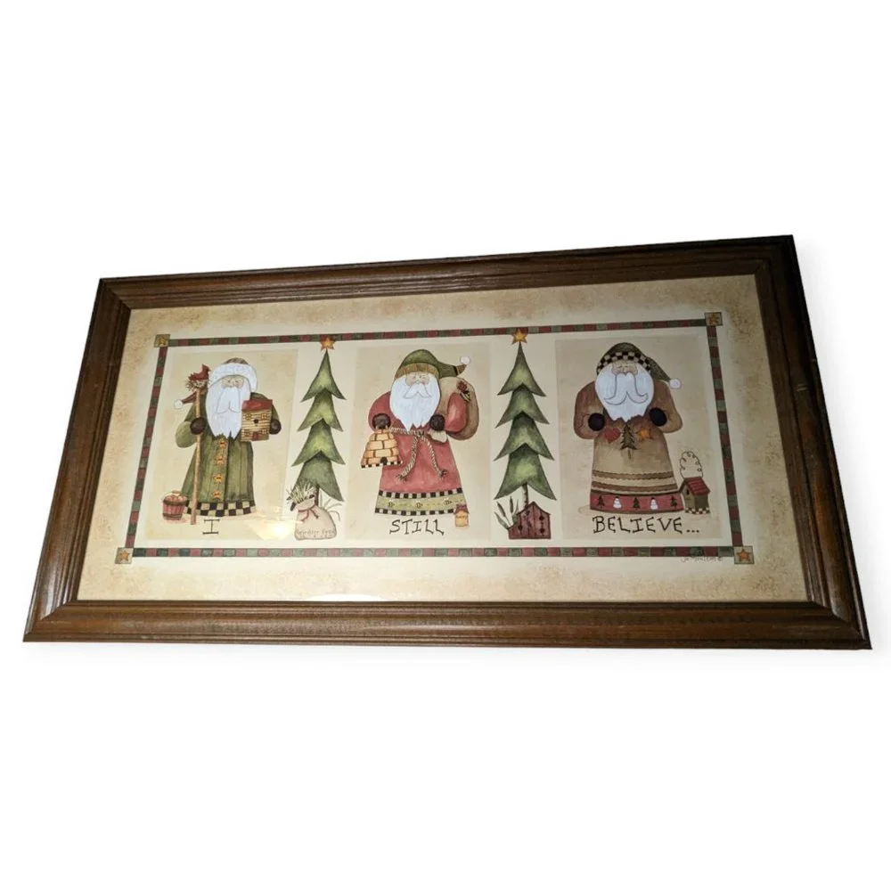 Jo Moulton Framed Christmas Print Santa I Believe